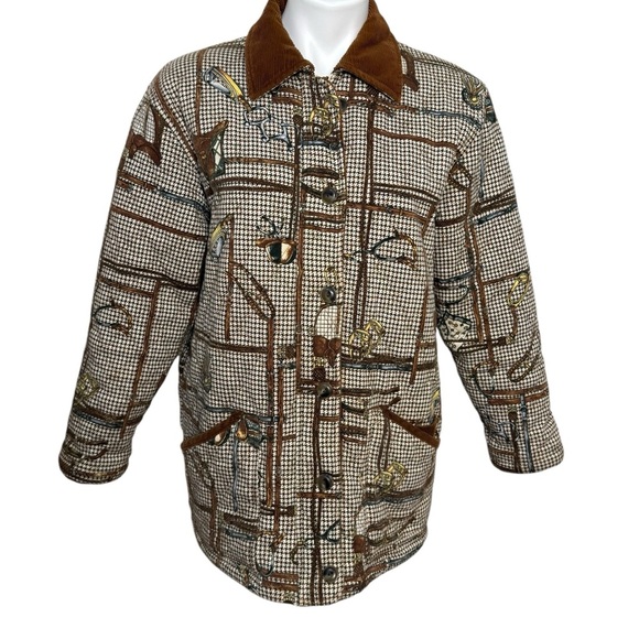 JONES NEW YORK SPORT Equestrian barn chore field coat Corduroy Jacket western - Picture 1 of 10